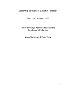 Theory of Change Approaches to Leadership Development Evaluation