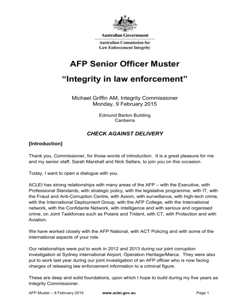 integrity in law enforcement essay