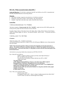 Session 2: HIV 101, “What you need to know about HIV