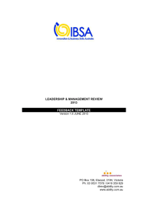 IBSA Leadership & Management Review 2013