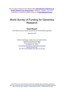 World Survey of Genomics Research