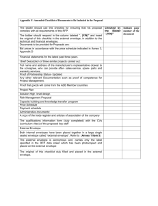 Amended Checklist of Documents to Be Included in the Proposal