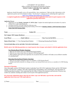 Student Conduct Leadership Team Application (2015