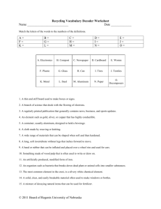 Recycling Vocabulary Decoder Worksheet