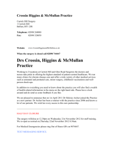 Practice Leaflet> - Crossin Higgins & McMullan Practice
