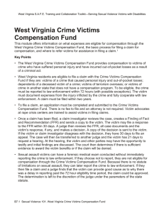 B7. Sexual Violence 101. West Virginia Crime Victims