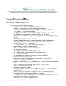 Literacy Promotional Ideas