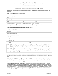 Fellowship Application - Jefferson Science Associates, LLC