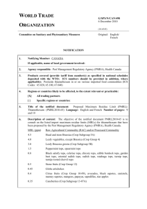 G/SPS/N/CAN/498 Page 1 World Trade Organization G/SPS/N/CAN