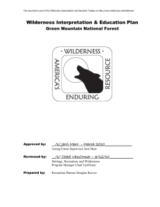 Green Mountain National Forest Wilderness Interpretation and