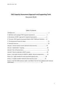 Capacity Assessment tool - Food and Agriculture Organization of the