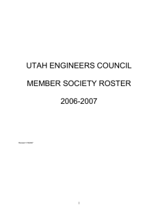 UTAH ENGINEERS COUNCIL MEMBER SOCIETY ROSTER 2006