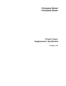 Supplementary Specification