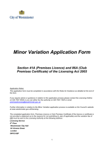 Minor Variation Application Form Word