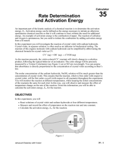 35 Rate Determination and Activation Energy