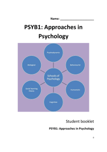 PSYB1 approaches in psychology essay planner