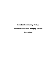 Houston Community College Photo Identification Badging System