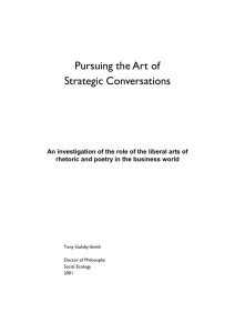 Pursuing the Art of Strategic Conversations