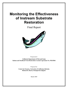 Monitoring the Effectiveness of Instream Substrate Restorati