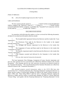 Page 1 ILLUSTRATIVE FORM OF [LOAN CLOSING] OPINION