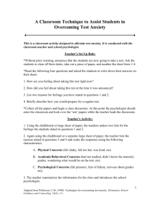 A Classroom Technique to Assist Students in Overcoming Test Anxiety