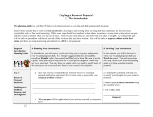 Crafting a Research Proposal:The Introduction