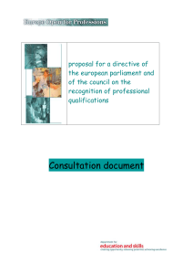 Recognition of Professional Qualifications in the European Union