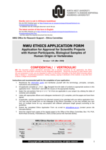 Ethic application form - North