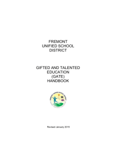 GATE Handbook Revised 2015 - Fremont Unified School District