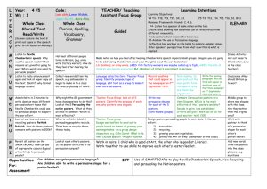 c) Weekly Plans Literacy 1-6 - Pearson Schools and FE Colleges