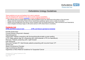 Oxfordshire Urology Guidelines - Oxford University Hospitals NHS