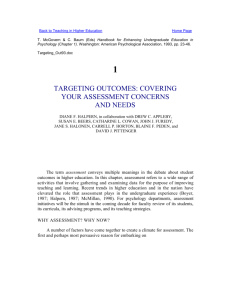Targeting Outcomes: Covering Your Assessment Concerns And