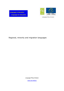 Regional, minority and migration languages