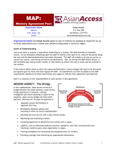 MAP: Ministry Agreement Pact for CP Partnership