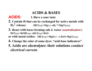 Lect 19 Acids & Bases