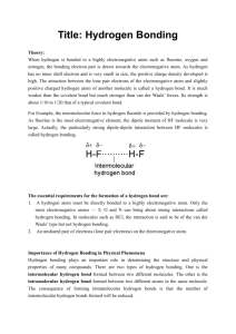 Title: Hydrogen Bonding