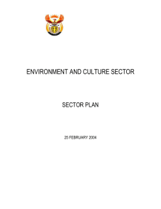 ENVIRONMENT AND CULTURE SECTOR PLAN
