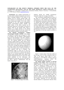 anomalies of the moon`s thermal emission in the spectral range (10