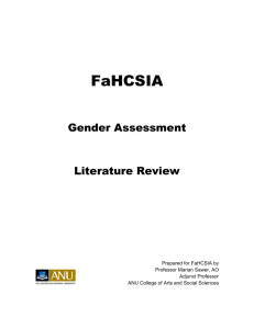 FaHCSIA Gender Assessment Project