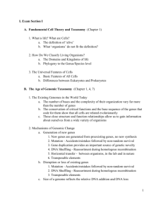 I. Exam Section I Fundamental Cell Theory and Taxonomy (Chapter