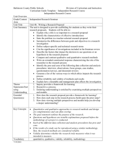 Unit Overview for Step 4b - Writing the Research Proposal