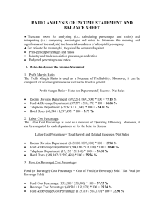 RATIO ANALYSIS OF THE BALANCE SHEET