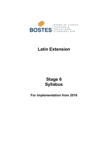 2 Rationale for Latin Extension in the Stage 6 Curriculum