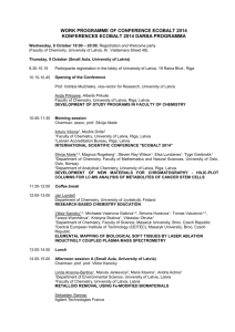 WORK PROGRAMME OF CONFERENCE ECO