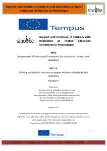 Defining institutional structure to support inclusion of disabled students