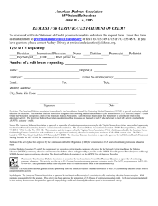 Request for Continuing Education Form
