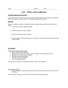 LAB - Moles and Coefficients