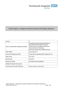 Ectopic Pregnancy - management of patient presenting to the