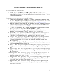 Hung NGUYEN-VIET - List of Publications as October 2012 Articles