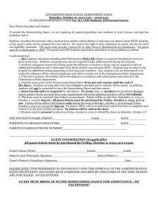Homecoming Dance Permission Form